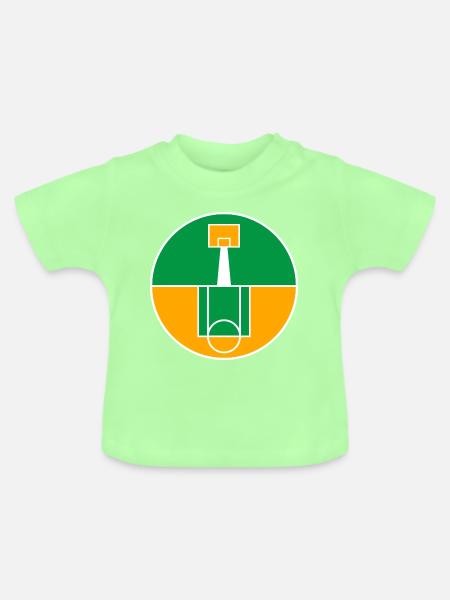 Rundes Basketballfeld-Emblem - Baby Bio-T-Shirt mit Rundhals - Mintgrün