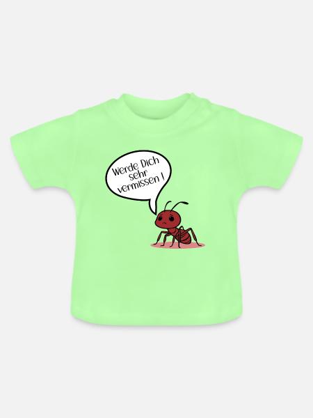 Abschied Ameise - Baby Bio-T-Shirt mit Rundhals - Mintgrün