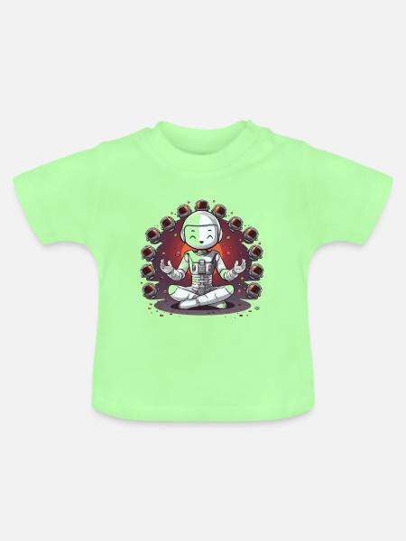 Kosmische Meditation des Astronauten - Baby Bio-T-Shirt mit Rundhals - Mintgrün