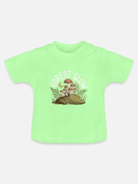 Waldleuchtenpilze im Mondschein - Baby Bio-T-Shirt mit Rundhals - Mintgrün