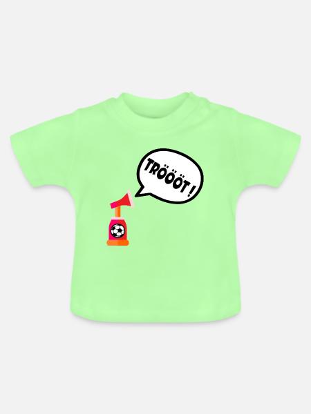 Fußball Stadion Tröte - Baby Bio-T-Shirt mit Rundhals - Mintgrün