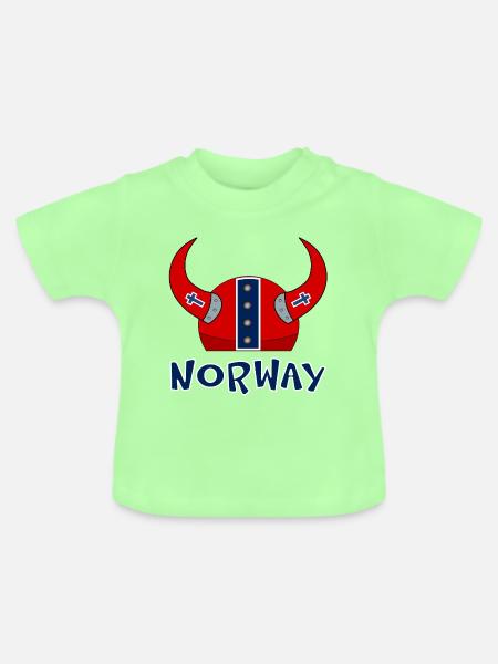 Norwegischer Flaggenhelm - Baby Bio-T-Shirt mit Rundhals - Mintgrün