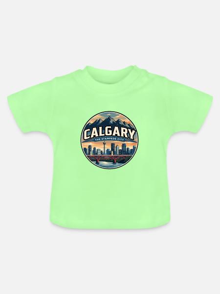 Retro Calgary Peace Bridge Reiseabzeichen - Baby Bio-T-Shirt mit Rundhals - Mintgrün