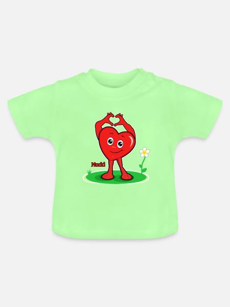 Mucki Love-Vibes - Baby Bio-T-Shirt mit Rundhals - Mintgrün