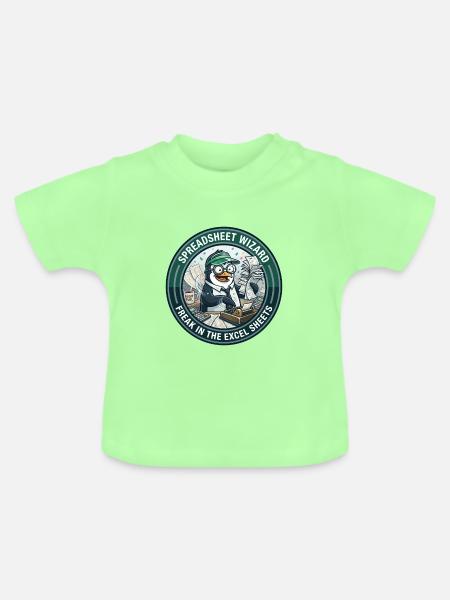 Lustiges Buchhalter-Pinguin-Tabellen-Zauberer-Abzeichen - Baby Bio-T-Shirt mit Rundhals - Mintgrün