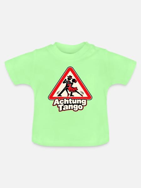 Achtung Tango – Tanzpaar im Warnschild - Baby Bio-T-Shirt mit Rundhals - Mintgrün