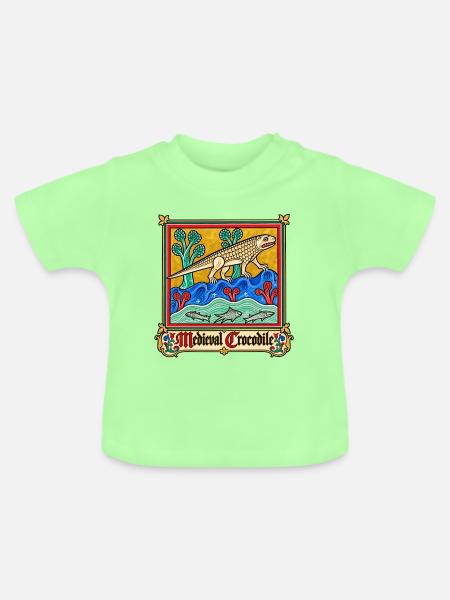 Mittelalterliches Krokodil - Baby Bio-T-Shirt mit Rundhals - Mintgrün