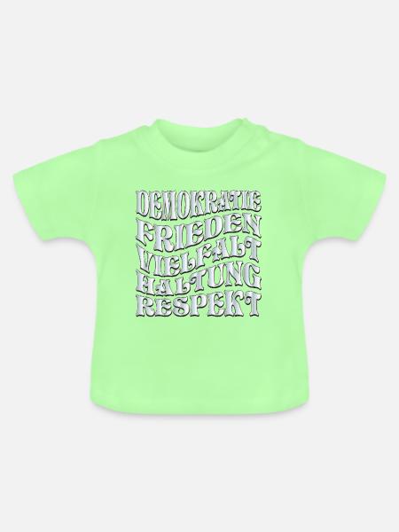 Respekt Demokratie - Baby Bio-T-Shirt mit Rundhals - Mintgrün