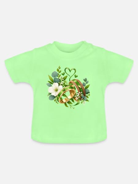 Grünehochzeit , Grünes Liebesband Hochzeitsdesign - Baby Bio-T-Shirt mit Rundhals - Mintgrün
