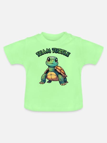 Team Schildkröte - Baby Bio-T-Shirt mit Rundhals - Mintgrün