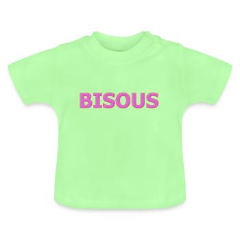 Kisses - Baby Organic T-Shirt with Round Neck - mint green - Front
