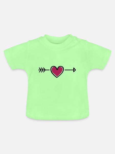 herz pfeil - Baby Bio-T-Shirt mit Rundhals - Mintgrün