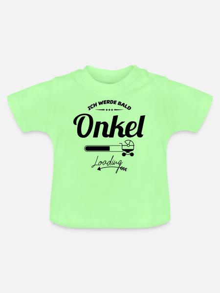 Ich werde bald Onkel - Baby Bio-T-Shirt mit Rundhals - Mintgrün