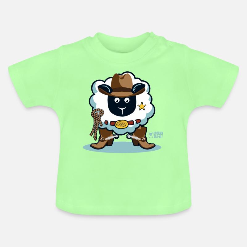 Ewe un cow-boy ? - T-shirt bio col rond Bébé - vert menthe
