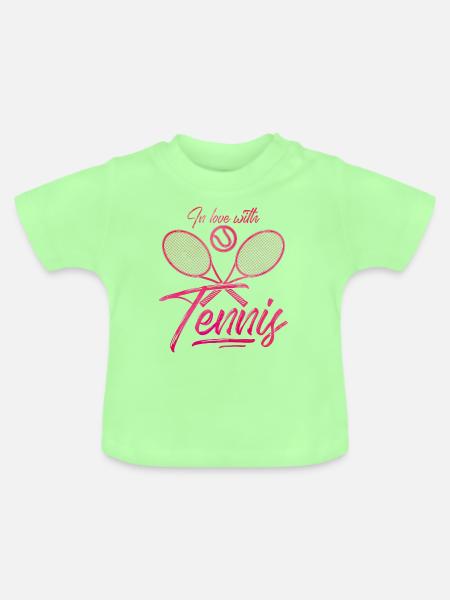 Ich liebe Tennis - Baby Bio-T-Shirt mit Rundhals - Mintgrün