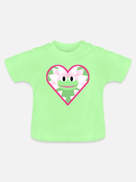 Hallo Frosch - Baby Bio-T-Shirt mit Rundhals - Mintgrün