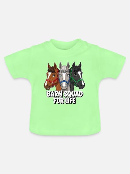 Barn Squad Pferdefreunde - Baby Bio-T-Shirt mit Rundhals - Mintgrün