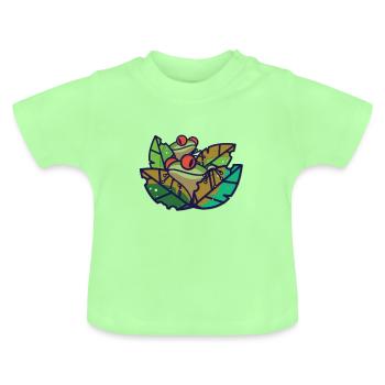 Frog - frogs in the pond - Baby Organic T-Shirt with Round Neck - mint green - Front
