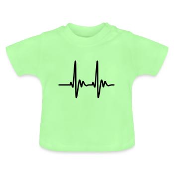 Herzschlag EKG Pulse - Baby Bio-T-Shirt mit Rundhals - Mintgrün - Vorne