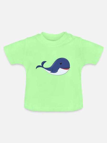 Wal Whale - Baby Bio-T-Shirt mit Rundhals - Mintgrün