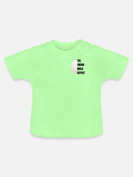 Tee Swing Walk Repeat - Golf slogan - Baby Bio-T-Shirt mit Rundhals - Mintgrün