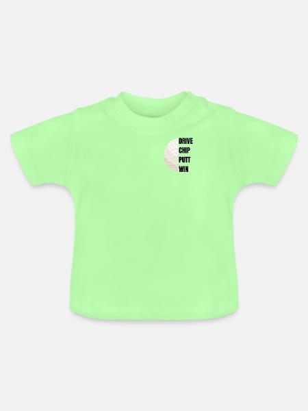 Drive Chip Putt Win - Golfslogan - Baby Bio-T-Shirt mit Rundhals - Mintgrün