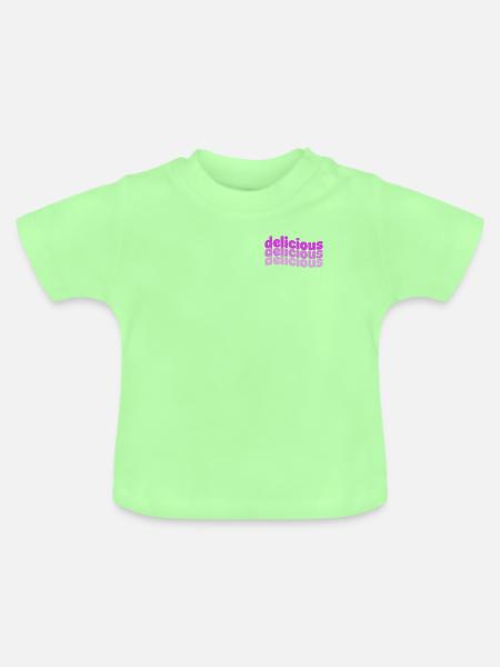 Delicious Typo Gradient Muster - Baby Bio-T-Shirt mit Rundhals - Mintgrün