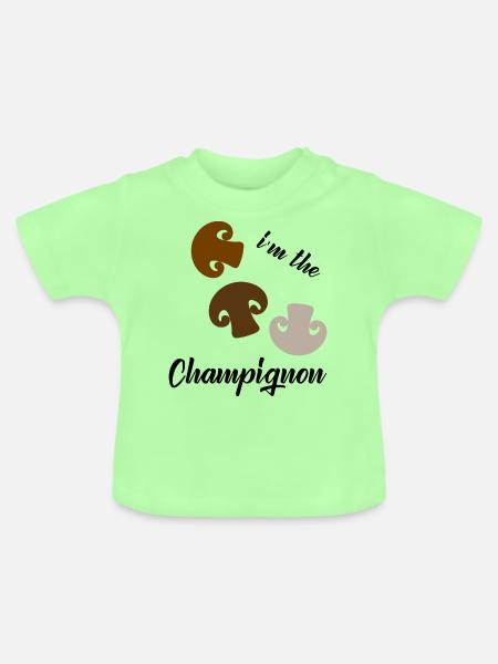I'm the Champignon - Baby Bio-T-Shirt mit Rundhals - Mintgrün