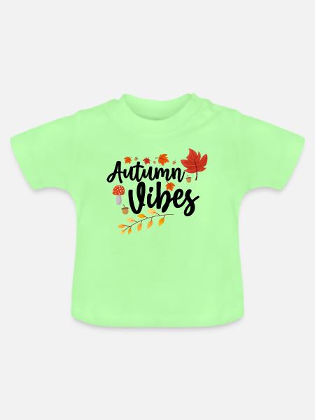 Herbst Vibes - Baby Bio-T-Shirt mit Rundhals - Mintgrün