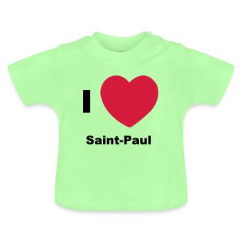 Ich liebe Saint Paul - Baby Bio-T-Shirt mit Rundhals - Mintgrün - Vorne