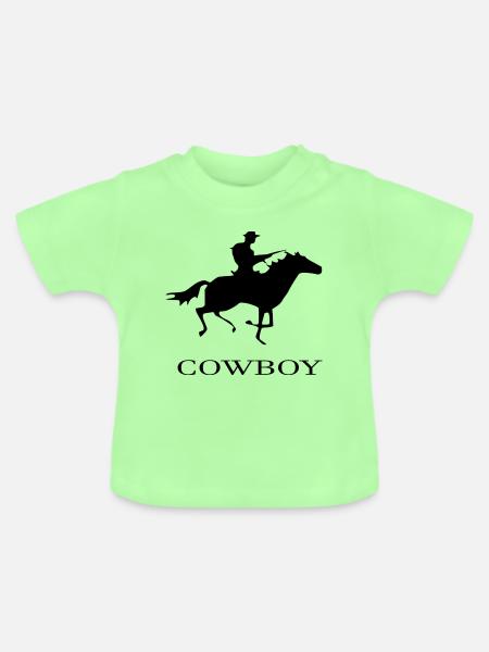Cowboy - Baby Bio-T-Shirt mit Rundhals - Mintgrün