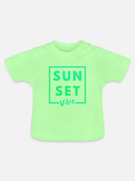 Sunset Vibes - Baby Bio-T-Shirt mit Rundhals - Mintgrün