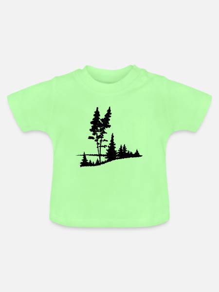 Der Wald am See - Baby Bio-T-Shirt mit Rundhals - Mintgrün