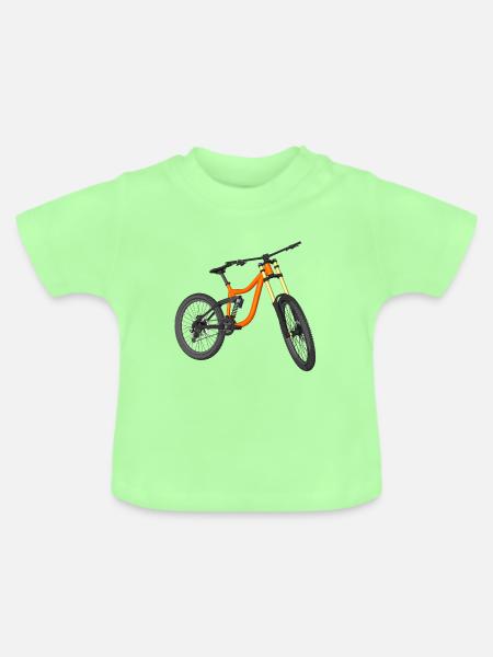 Downhill Bike, Mountain Bike, Fahrrad - Baby Bio-T-Shirt mit Rundhals - Mintgrün