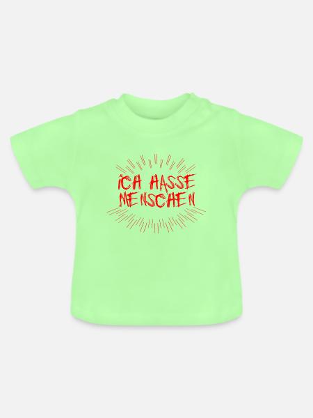 Ich hasse Menschen - Baby Bio-T-Shirt mit Rundhals - Mintgrün