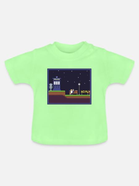 DrWhoShirtPixel - Baby Bio-T-Shirt mit Rundhals - Mintgrün