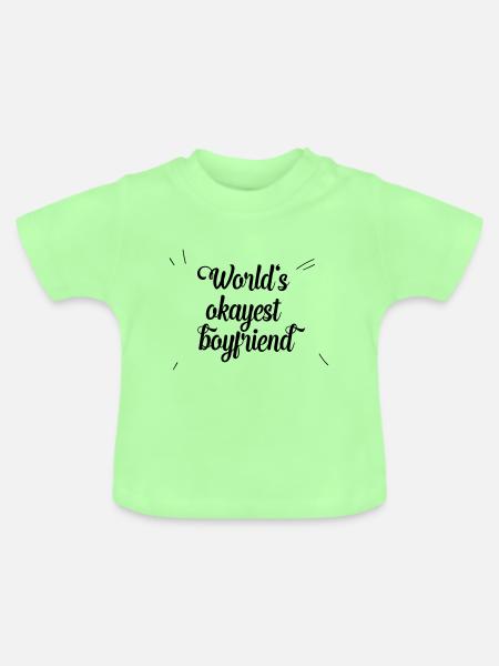 worlds okayest boyfriend - Baby Bio-T-Shirt mit Rundhals - Mintgrün