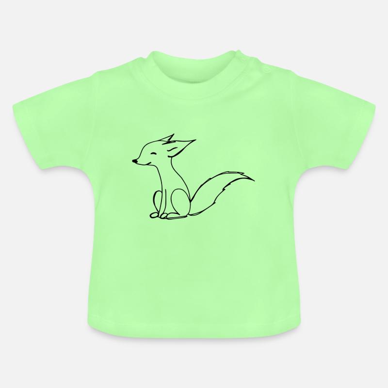 Illustration de renard mignon - T-shirt bio col rond Bébé - vert menthe