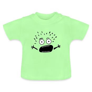 icone peur rien fait personnage effraye efrayant 1 - T-shirt bio col rond Bébé - vert menthe - Devant