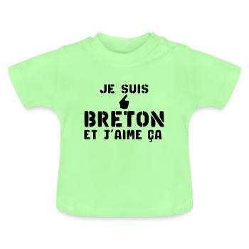 Bretonisch Ich bin so ok ok Daumen - Baby Bio-T-Shirt mit Rundhals - Mintgrün - Vorne