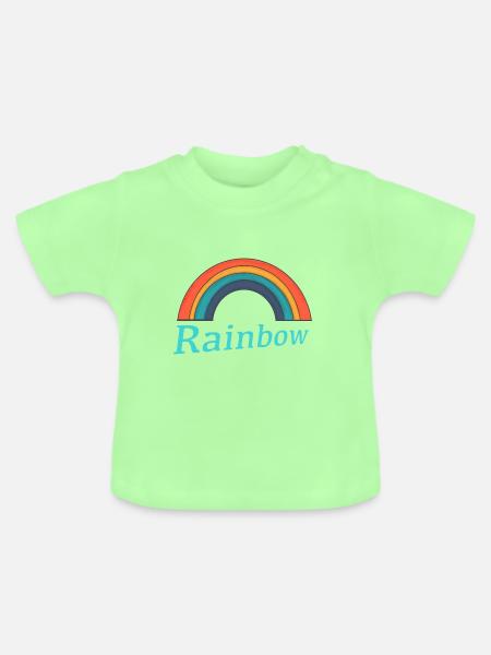 Regen Bogen logo - Baby Bio-T-Shirt mit Rundhals - Mintgrün