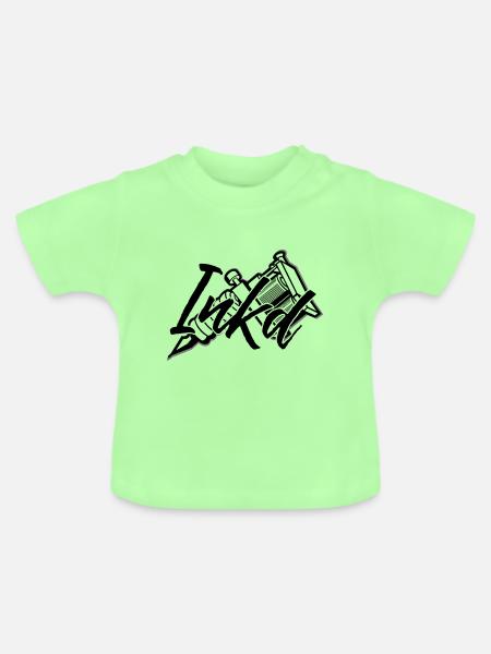 Tattoomaschine inkd - Baby Bio-T-Shirt mit Rundhals - Mintgrün