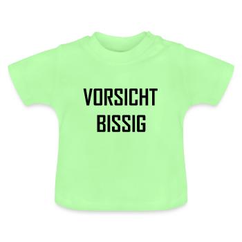 attention mordante - T-shirt bio col rond Bébé - vert menthe - Devant