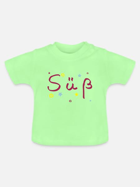 Süß und süßer - Baby Bio-T-Shirt mit Rundhals - Mintgrün