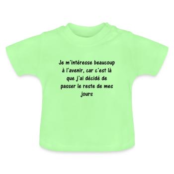 citation humour woody allen - T-shirt bio col rond Bébé - vert menthe - Devant