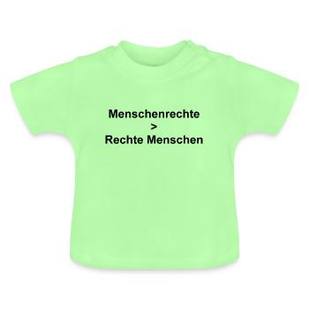 human rights - Baby Organic T-Shirt with Round Neck - mint green - Front