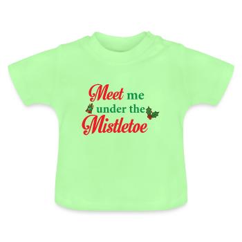 T-shirt de gui · Festive · Cadeau de Noël - T-shirt bio col rond Bébé - vert menthe - Devant