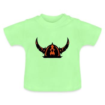 casque viking - T-shirt bio col rond Bébé - vert menthe - Devant