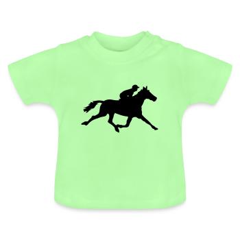 cheval course hippique - T-shirt bio col rond Bébé - vert menthe - Devant