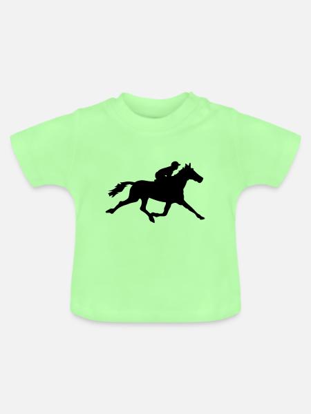 cheval course hippique - T-shirt bio col rond Bébé - vert menthe
